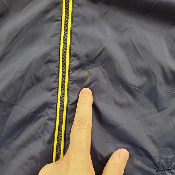 Tommy Hilfiger Reversible Varsity Jacket Mens Small Hooded Navy Blue RARE PRINT - Picture 12 of 12